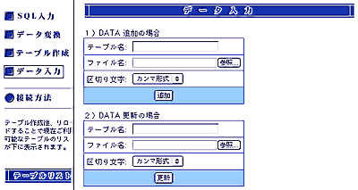 MS SQLデータベース作成ウィザード画面